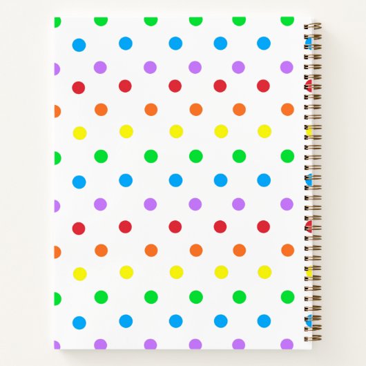 Leuke regenboog polka dot zon en harten leraar notitieboek (Achterkant)