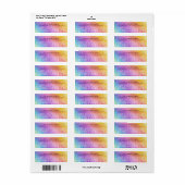 Leuke Regenboog Retouradreslabels Etiket (Full Sheet)