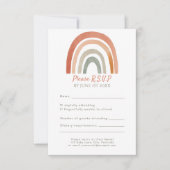 Leuke regenboog rustieke RSVP bruiloft reactie kaa Kaartje (Voorkant)