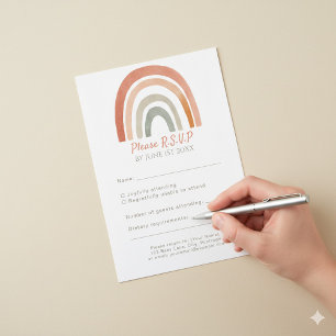 Leuke regenboog rustieke RSVP bruiloft reactie kaa Kaartje