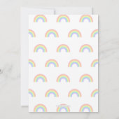Leuke Regenboog & Wolken Verjaardagsuitnodiging |  Kaart (Achterkant)