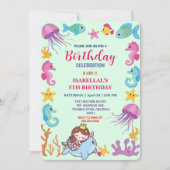 Leuke regenboog zeemeermin narwal vis eenhoorn ver save the date (Voorkant)