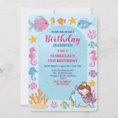 Leuke regenboog zeemeermin narwal vis eenhoorn ver save the date (Voorkant)