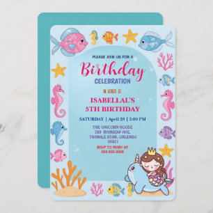 Leuke regenboog zeemeermin narwal vis eenhoorn ver save the date