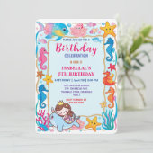 Leuke regenboog zeemeermin narwal vis eenhoorn ver save the date (Staand voorkant)