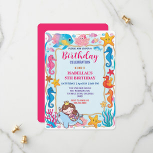 Leuke regenboog zeemeermin narwal vis eenhoorn ver save the date