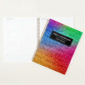 Leuke regenbooggradiënt glinsterend monogram planner (Display)
