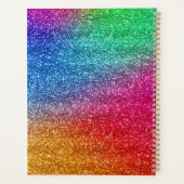 Leuke regenbooggradiënt glinsterend monogram planner (Achterkant)