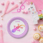 Leuke regenbooghagedis gekko met naam Verjaardag Papieren Bordje (Feest)