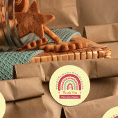 Leuke regenboogkunst bedankt ronde sticker