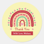 Leuke regenboogkunst bedankt ronde sticker (Voorkant)