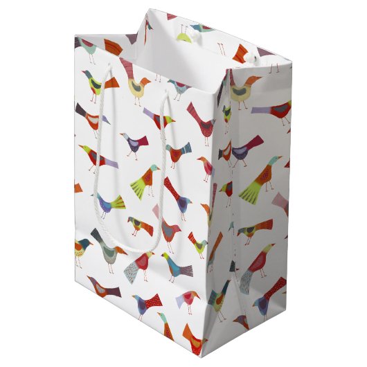 Leuke regenboogvogel medium cadeauzakje (Voorkant Gekanteld)