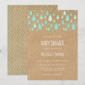 Leuke regendruppels voor koppels baby shower kaart (Voorkant / Achterkant)