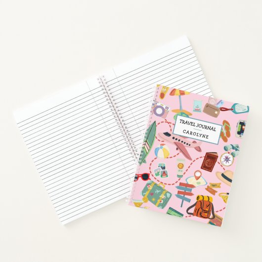 Leuke Reisjournaal Aangepaste Tekst Notitieboek (Binnen)