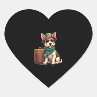 Leuke Reizende Hond met Tas Graphic voor Koffer Lo Hart Sticker