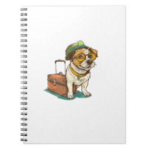Leuke Reizende Hond met Tas Graphic voor Koffer Lo Notitieboek