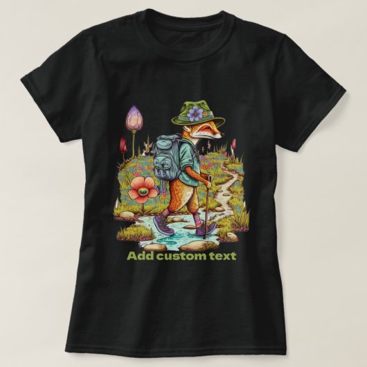 Leuke Reiziger Fox Wildflower, Fox Lovers T-shirt (Design voorkant)