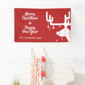 Leuke rendier aangepaste tekst Kerstbanner Spandoek (Insitu)