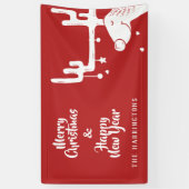 Leuke rendier aangepaste tekst Kerstbanner Spandoek (Verticaal)