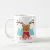 Leuke rendier Kerstmug voor kinderen Koffiemok (Links)