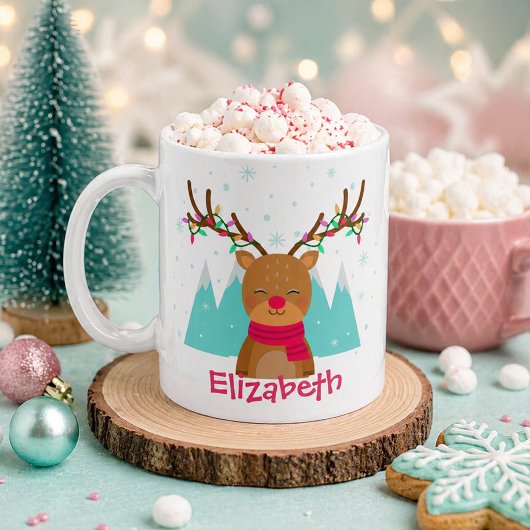 Leuke rendier Kerstmug voor kinderen Koffiemok