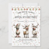 Leuke rendieren gloeilampen jaarlijkse vakantie fe kaart (Voorkant)