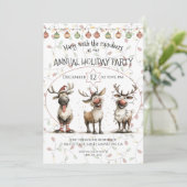 Leuke rendieren gloeilampen jaarlijkse vakantie fe kaart (Staand voorkant)