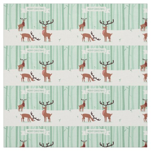 Leuke Rendieren Kerststof Stof (Swatch)