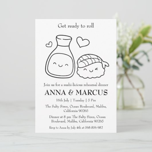 Leuke repetitie dineruitnodigingen kaart (Staand voorkant)