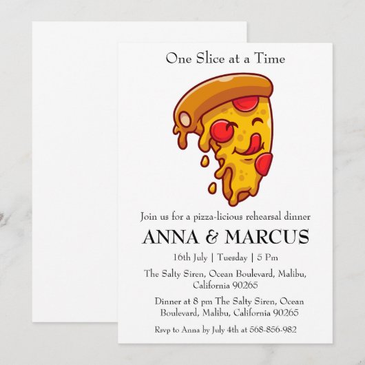 Leuke repetitie dineruitnodigingen kaart (Voorkant / Achterkant)