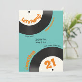 Leuke retro 21e verjaardag 90s muziek vinyl plaat kaart (Staand voorkant)