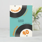 Leuke Retro 40e Verjaardag 90s Muziek Vinyl Record Kaart (Staand voorkant)