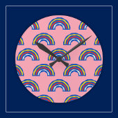 Leuke Retro 80-er jaren primaire kleuren regenboge Ronde Klok