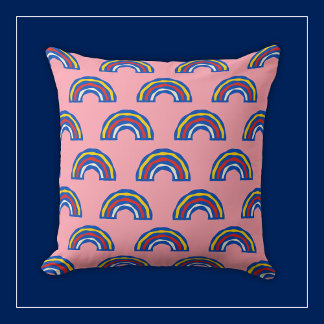 Leuke Retro 80er Primaire Kleur Regenbogen op Mooi Kussen