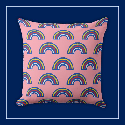 Leuke Retro 80er Primaire Kleur Regenbogen op Mooi Kussen