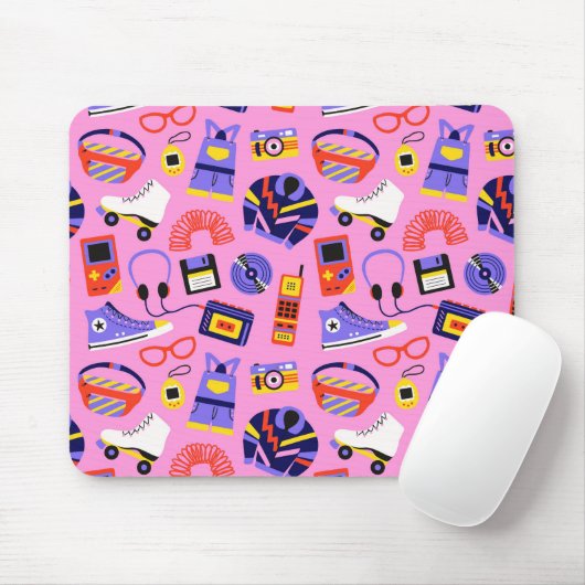 Leuke retro 90s nostalgie – Y2K techniek en kledin Muismat (Met muis)