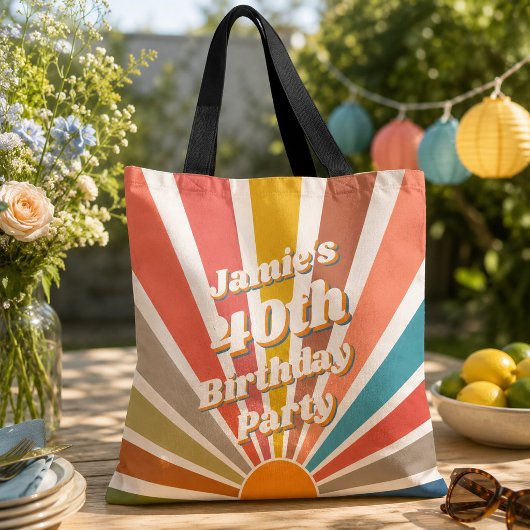 Leuke Retro Aangepaste 40e Verjaardag Vintage Foto Tote Bag