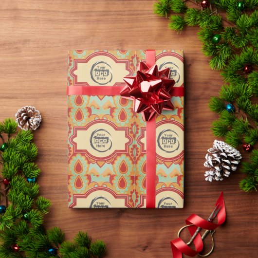 Leuke Retro Aangepaste 'jouw logo hier' Cadeaupapier (Feestdagen Geschenken)