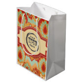 Leuke Retro Aangepaste 'jouw logo hier' Medium Cadeauzakje (Achterkant Gekanteld)