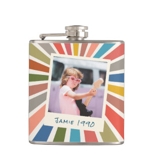 Leuke Retro Aangepaste Verjaardag Vintage Foto Heupfles