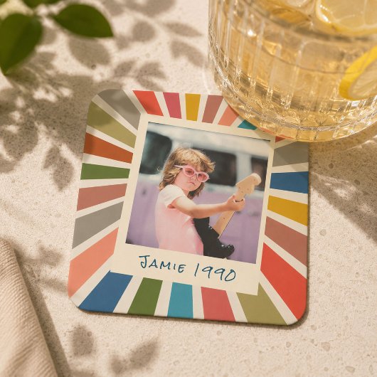 Leuke Retro Aangepaste Verjaardag Vintage Foto Kartonnen Onderzetters