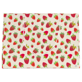 Leuke Retro Aardbeeverpakking Handgeïllustreerd Groot Cadeauzakje