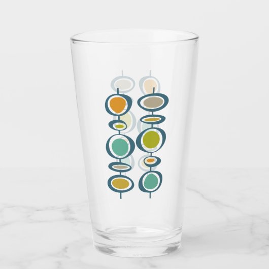 Leuke retro Abstracte cirkels jaren 50 Mid Century Glas (Voorkant)