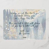 Leuke retro Abstracte wintersneeuw Wonderland Art  Folie Feestdagenkaart (Achterkant)