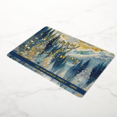 Leuke retro Abstracte wintersneeuw Wonderland Art  Folie Feestdagenkaart (Gedraaid)