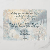 Leuke retro Abstracte wintersneeuw Wonderland Art  Folie Feestdagenkaart (Achterkant)