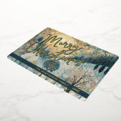 Leuke retro Abstracte wintersneeuw Wonderland Art  Folie Feestdagenkaart (Gedraaid)