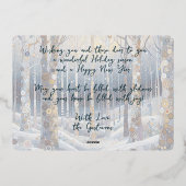 Leuke retro Abstracte wintersneeuw Wonderland Art  Folie Feestdagenkaart (Achterkant)