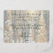 Leuke retro Abstracte wintersneeuw Wonderland Art  Folie Feestdagenkaart (Achterkant)