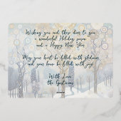 Leuke retro Abstracte wintersneeuw Wonderland Art  Folie Feestdagenkaart (Achterkant)